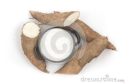 Polvilho Azedo in a Bowl. A kind of cassava flour Stock Photo