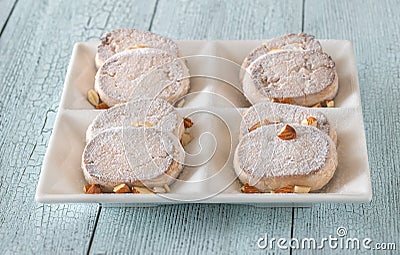 Polvoron - Spanish shortbread Stock Photo