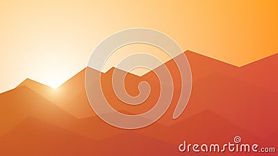 Poly mountain landscape Vector Illustration