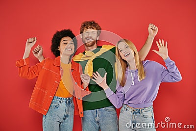 polyamorous concept, polygamy lovers, young man Stock Photo