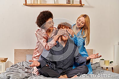 polyamorous family concept, african american woman Stock Photo