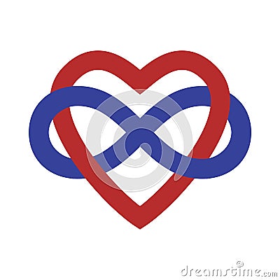 Polyamory Concept Sign Banner. Vector Infinity Heart Shape Vector Illustration