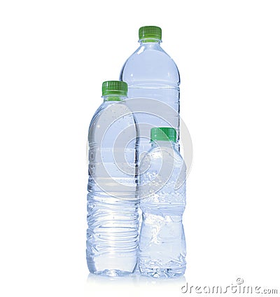 Polycarbonate plastic bottles of water Stock Photo