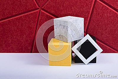 Polyester acoustic material for building design Stock Photo
