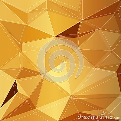 Polygon Abstract Polygonal Geometric Triangle gold Backgr Vector Illustration