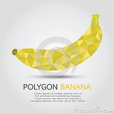 Polygon Banana Vector Illustration