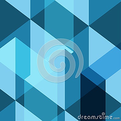 Blue shade square polygon vector pattern background Vector Illustration