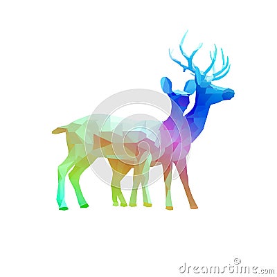 Polygon deer Cartoon Illustration