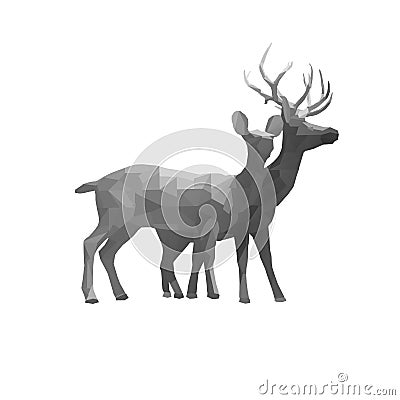 Polygon deer Cartoon Illustration