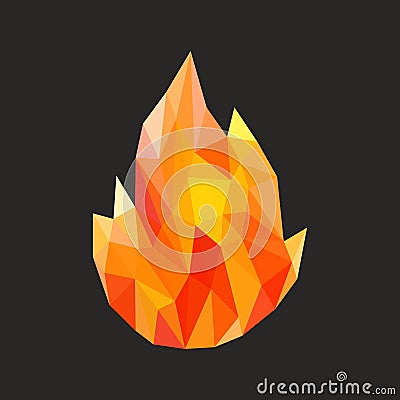 Polygon fire flame flames natural and abstract Vector Illustration