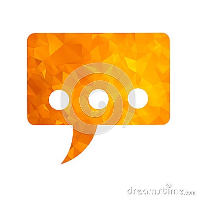 Polygon golden icon message Vector Illustration