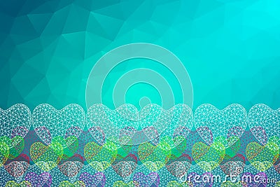 Polygon Heart.Abstract love vector illustration Vector Illustration