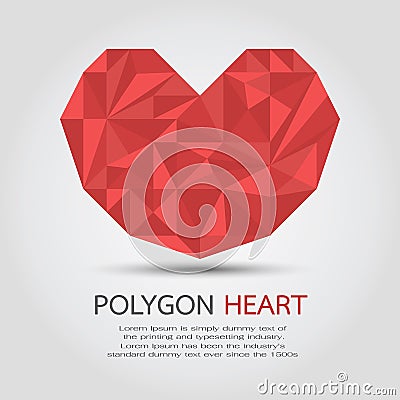 Polygon Heart Vector Illustration