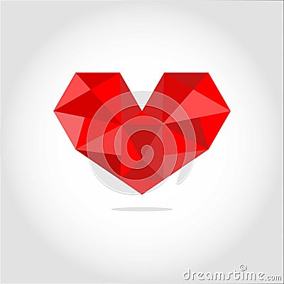 Polygon Heart Shape Stock Photo