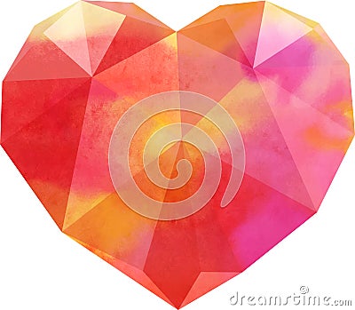 Polygon heart Vector Illustration