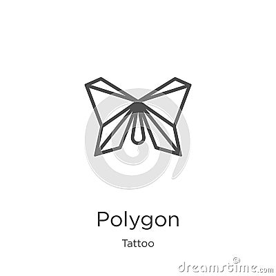 polygon icon vector from tattoo collection. Thin line polygon outline icon vector illustration. Outline, thin line polygon icon Vector Illustration