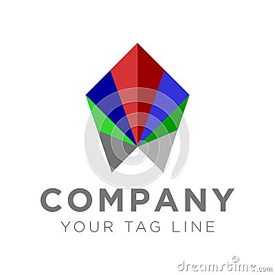 Polygon logo with color Vector Illustration