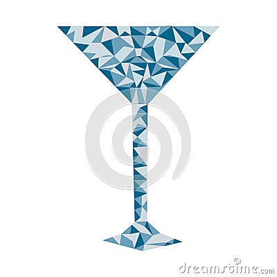 Polygon martini coctail Vector Illustration