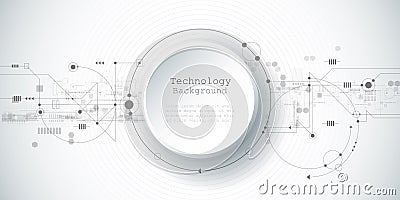 Vector design 3d paper circle with circuit board. Illustration Abstract modern futuristic, engineering, science, technology backgr Vector Illustration