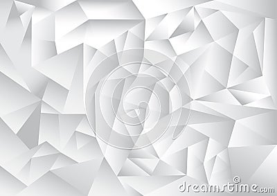 Polygon pattern abstract background, white and grey theme Cartoon Illustration