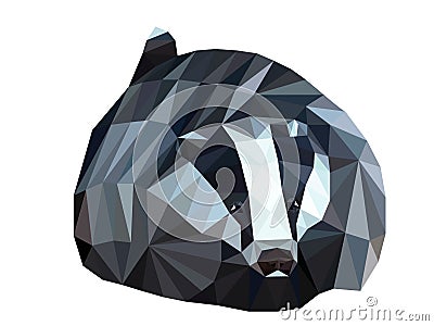 Polygon picture figure of a seated badger Vector Illustration