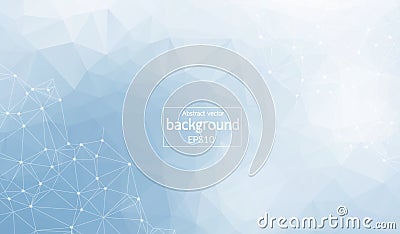 Polygonal Abstract background. Low poly, molecule and communication with connected dots and lines. Vector Illustration. Vector Illustration