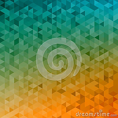 Polygonal abstract Background - yellow, orange, turquoise Vector Illustration