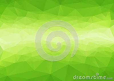 Polygonal abstract with green gradient across background. Vector Illustration