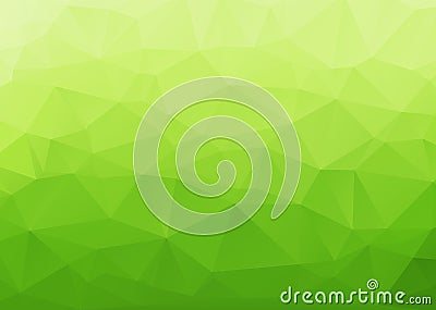 Polygonal abstract with green gradient background. Vector Illustration