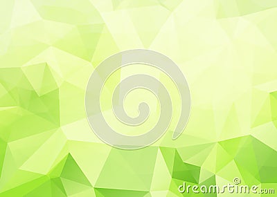 Polygonal abstract with green gradient background. Vector Illustration