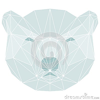 Polygonal abstract polar bear isolated on a white background Vector Illustration