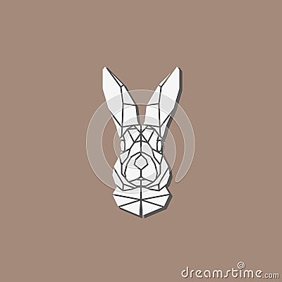 Polygonal abstract rabbit head Vector Illustration