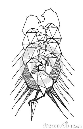 Polygonal birds design Stock Photo
