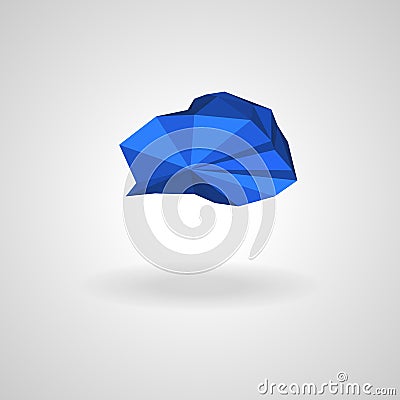 Polygonal blue cloud with shadow Vector Illustration