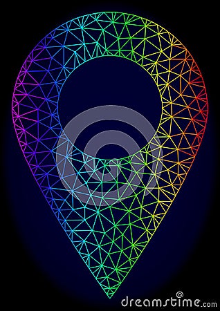 Polygonal Carcass Spectrum Mesh Vector Local Map Marker Vector Illustration