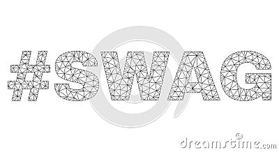 Polygonal Carcass SWAG Text Label Vector Illustration