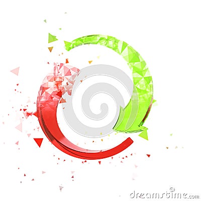 Polygonal circle arrows Stock Photo