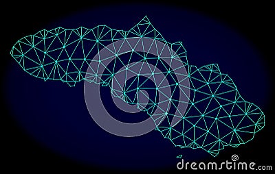 Polygonal 2D Mesh Vector Abstract Map of Sumba Island Vector Illustration