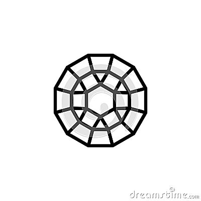 Polygonal Diamond outline icon, modern minimal design style. Vector gemstone thin line logo design elements Vector Illustration