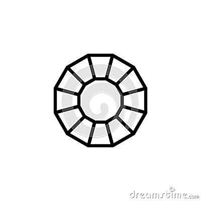 Polygonal Diamond outline icon, modern minimal design style. Vector gemstone thin line logo design elements Vector Illustration