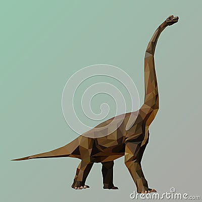 Polygonal dinosaur, polygon geometric triangle animal, vector Vector Illustration