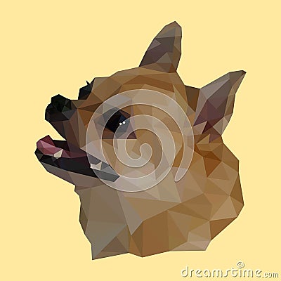 Polygonal dog's head, polygon animal, chihuahua vector Vector Illustration