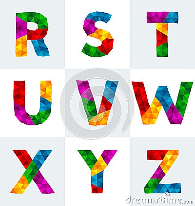 Polygonal font Vector Illustration