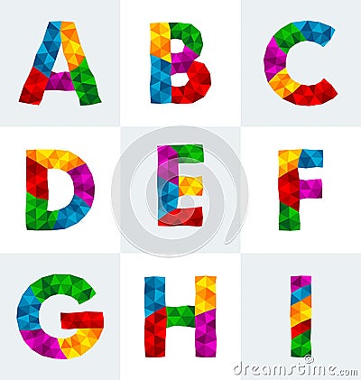 Polygonal font Vector Illustration