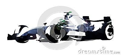 Polygonal formula racing car, abstract vector illustration Vector Illustration