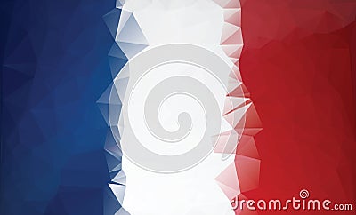 Polygonal France flag. Low poly style Stock Photo