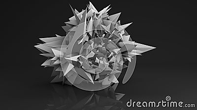 Polygonal futuristic shape abstract 3D render Cartoon Illustration