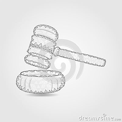 Polygonal gavel judge Vector Illustration