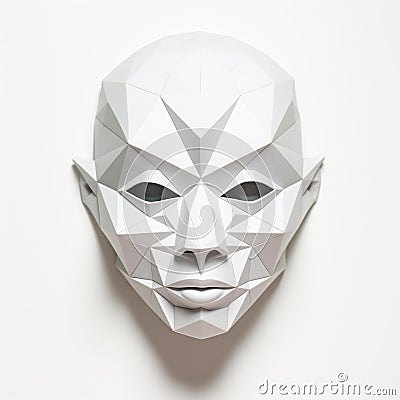 Polygonal Geometric White Abstract Mask By Sza Stock Photo