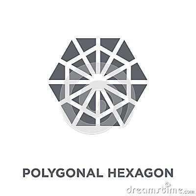 Polygonal hexagon icon from Geometry collection. Vector Illustration